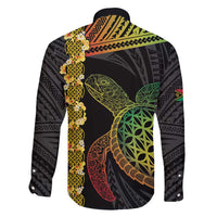 Vanuatu Sand Drawing Turtle Family Matching Off Shoulder Short Dress and Hawaiian Shirt Happy Independence Day