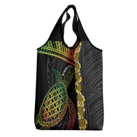 Vanuatu Sand Drawing Turtle Grocery Bag Happy Independence Day