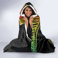 Vanuatu Sand Drawing Turtle Hooded Blanket Happy Independence Day