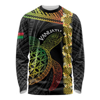 Vanuatu Sand Drawing Turtle Long Sleeve Shirt Happy Independence Day