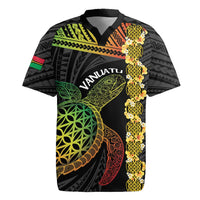 Vanuatu Sand Drawing Turtle Rugby Jersey Happy Independence Day