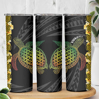 Vanuatu Sand Drawing Turtle Skinny Tumbler Happy Independence Day