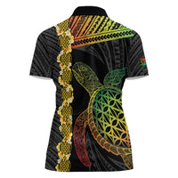 Vanuatu Sand Drawing Turtle Women Polo Shirt Happy Independence Day