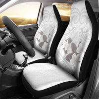White Polynesia Car Seat Cover Tribal Pattern Tropical Frangipani LT14 - Polynesian Pride