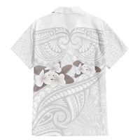 White Polynesia Family Matching Mermaid Dress and Hawaiian Shirt Tribal Pattern Tropical Frangipani