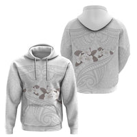 White Polynesia Zip Hoodie Tribal Pattern Tropical Frangipani LT14 - Polynesian Pride