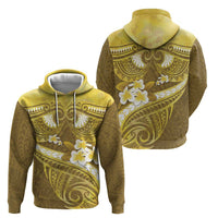 Gold Polynesia Hoodie Tribal Pattern Tropical Frangipani LT14 - Polynesian Pride