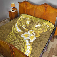 Gold Polynesia Quilt Tribal Pattern Tropical Frangipani