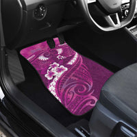 Pink Polynesia Car Mats Tribal Pattern Tropical Frangipani