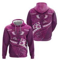 Pink Polynesia Hoodie Tribal Pattern Tropical Frangipani LT14 - Polynesian Pride