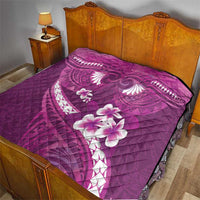 Pink Polynesia Quilt Tribal Pattern Tropical Frangipani