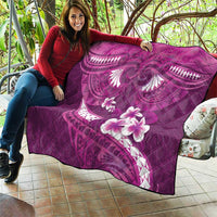 Pink Polynesia Quilt Tribal Pattern Tropical Frangipani