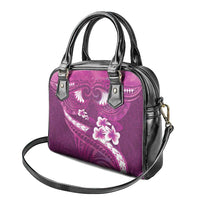 Pink Polynesia Shoulder Handbag Tribal Pattern Tropical Frangipani