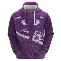 Purple Polynesia Hoodie Tribal Pattern Tropical Frangipani LT14 - Polynesian Pride