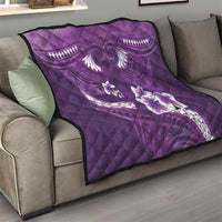 Purple Polynesia Quilt Tribal Pattern Tropical Frangipani