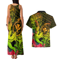 Hawaii Couples Matching Tank Maxi Dress and Hawaiian Shirt Kanaka Map With Polynesian Shark Tattoo Reggae Unique LT14 - Polynesian Pride