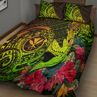 Hawaii Quilt Bed Set Kanaka Map With Polynesian Shark Tattoo Reggae Unique LT14 - Polynesian Pride