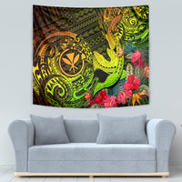 Hawaii Tapestry Kanaka Map With Polynesian Shark Tattoo Reggae Unique LT14 - Polynesian Pride