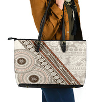 Bula Fiji Leather Tote Bag Fijian Masi Tapa Cloth Vintage Vibes LT14 - Polynesian Pride