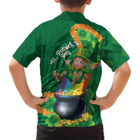St Patrick's Day Hawaii Family Matching Long Sleeve Bodycon Dress and Hawaiian Shirt Hauoli Maoli Funny Shaka Leprechaun