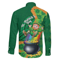 St Patrick's Day Hawaii Family Matching Long Sleeve Bodycon Dress and Hawaiian Shirt Hauoli Maoli Funny Shaka Leprechaun