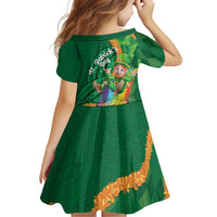St Patrick's Day Hawaii Family Matching Short Sleeve Bodycon Dress and Hawaiian Shirt Hauoli Maoli Funny Shaka Leprechaun
