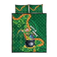 St Patrick's Day Hawaii Quilt Bed Set Hauoli Maoli Funny Shaka Leprechaun LT14 - Polynesian Pride