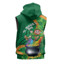 St Patrick's Day Hawaii Sleeveless Zip Hoodie Hauoli Maoli Funny Shaka Leprechaun