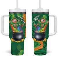 St Patrick's Day Hawaii Tumbler With Handle Hauoli Maoli Funny Shaka Leprechaun