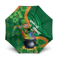 St Patrick's Day Hawaii Umbrella Hauoli Maoli Funny Shaka Leprechaun