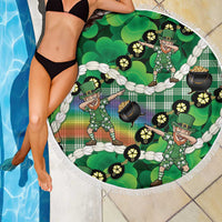 St Patrick's Day Palaka Hawaii Beach Blanket Kukui Nut Pikake Lei Shamrock Dabbing Leprechaun