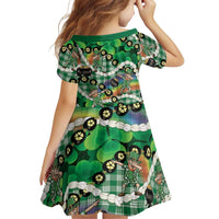 St Patrick's Day Palaka Hawaii Family Matching Mermaid Dress and Hawaiian Shirt Kukui Nut Pikake Lei Shamrock Dabbing Leprechaun LT14 - Polynesian Pride