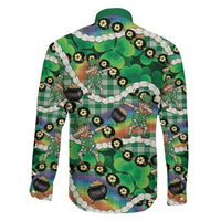 St Patrick's Day Palaka Hawaii Family Matching Summer Maxi Dress and Hawaiian Shirt Kukui Nut Pikake Lei Shamrock Dabbing Leprechaun LT14 - Polynesian Pride