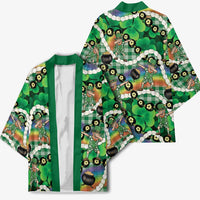 St Patrick's Day Palaka Hawaii Kimono Kukui Nut Pikake Lei Shamrock Dabbing Leprechaun LT14 - Polynesian Pride