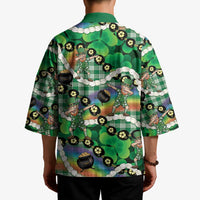 St Patrick's Day Palaka Hawaii Kimono Kukui Nut Pikake Lei Shamrock Dabbing Leprechaun LT14 - Polynesian Pride