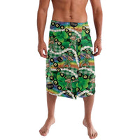 St Patrick's Day Palaka Hawaii Lavalava Kukui Nut Pikake Lei Shamrock Dabbing Leprechaun LT14 Green - Polynesian Pride