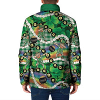St Patrick's Day Palaka Hawaii Padded Jacket Kukui Nut Pikake Lei Shamrock Dabbing Leprechaun LT14 - Polynesian Pride