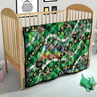 St Patrick's Day Palaka Hawaii Quilt Kukui Nut Pikake Lei Shamrock Dabbing Leprechaun