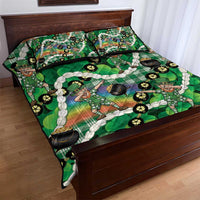 St Patrick's Day Palaka Hawaii Quilt Bed Set Kukui Nut Pikake Lei Shamrock Dabbing Leprechaun LT14 - Polynesian Pride