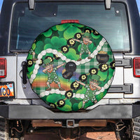 St Patrick's Day Palaka Hawaii Spare Tire Cover Kukui Nut Pikake Lei Shamrock Dabbing Leprechaun LT14 Green - Polynesian Pride
