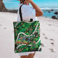 St Patrick's Day Palaka Hawaii Tote Bag Kukui Nut Pikake Lei Shamrock Dabbing Leprechaun