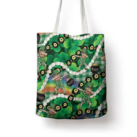 St Patrick's Day Palaka Hawaii Tote Bag Kukui Nut Pikake Lei Shamrock Dabbing Leprechaun