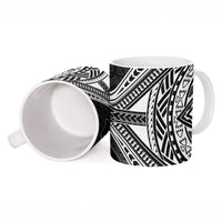Hafa Adai Guam Discovery Day Ceramic Mug Chamorro Latte Stone Hand Black Version