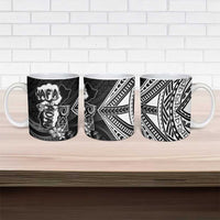 Hafa Adai Guam Discovery Day Ceramic Mug Chamorro Latte Stone Hand Black Version