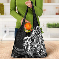 Hafa Adai Guam Discovery Day Grocery Bag Chamorro Latte Stone Hand Black Version