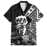 Hafa Adai Guam Discovery Day Hawaiian Shirt Chamorro Latte Stone Hand Black Version LT14 Black - Polynesian Pride