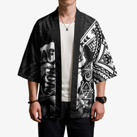 Hafa Adai Guam Discovery Day Kimono Chamorro Latte Stone Hand Black Version