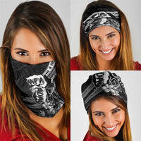 Hafa Adai Guam Discovery Day Neck Gaiter Chamorro Latte Stone Hand Black Version LT14 - Polynesian Pride