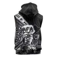 Hafa Adai Guam Discovery Day Sleeveless Hoodie Chamorro Latte Stone Hand Black Version