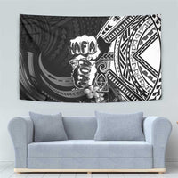 Hafa Adai Guam Discovery Day Tapestry Chamorro Latte Stone Hand Black Version LT14 - Polynesian Pride
